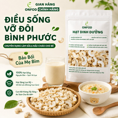 Hạt điều nấu sữa hạt ONFOD hạt điều tươi sống Bình Phước nấu sữa hạt heathy eat clean