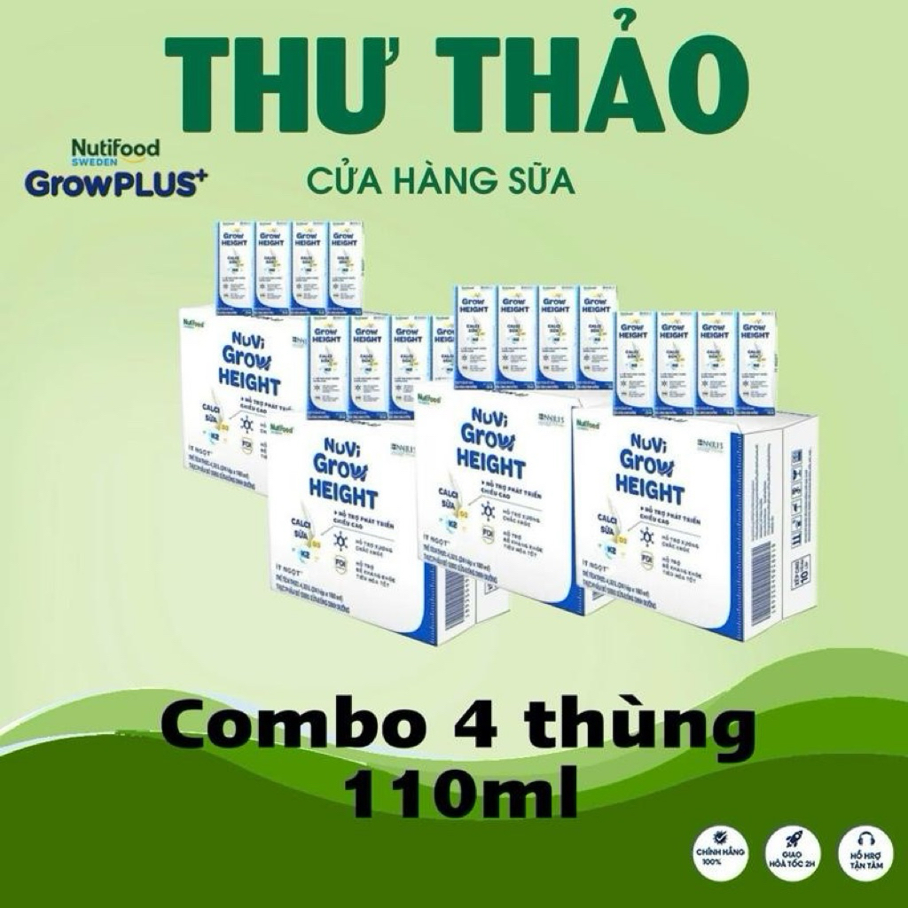 [COMBO 4 THÙNG 110ml] NUVI GROW HEIGHT - NUTIFOOD 110ml