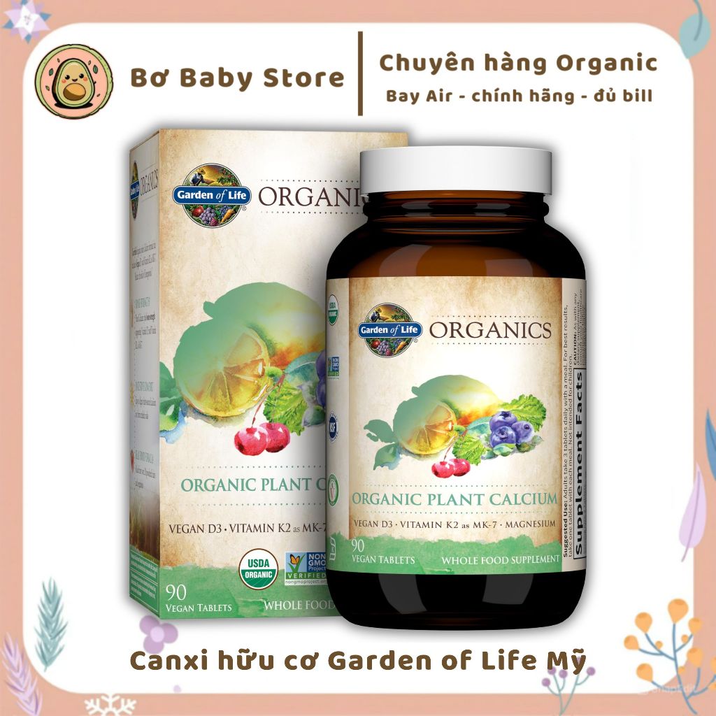 Canxi Thuần Chay Hữu Cơ Garden Of Life Mỹ Giảm Đau Xương Khớp Mỹ