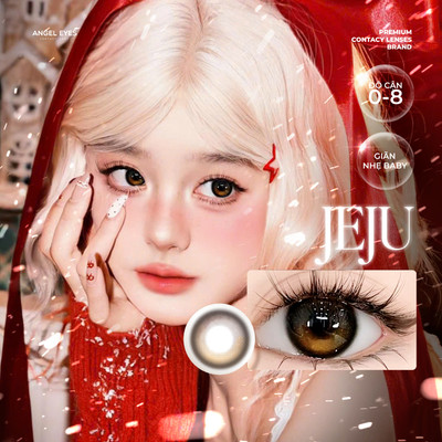Lens Nâu JEJU Angel Eyes Có Độ Cận | Kính Áp Tròng Nâu Trăng Khuyết Hiệu Ứng Mắt Ướt, Filter Hot Trend