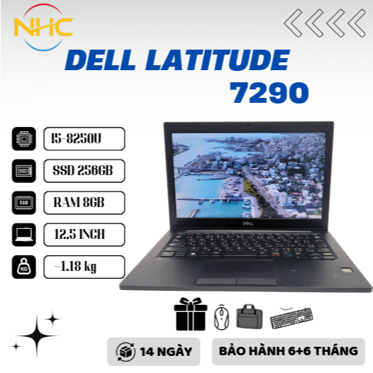 Laptop Giá Rẻ DELL LATITUDE 7290 I5-8350U/ 8GB/ SSD256GB/ 12.5HD Pin>3-5h