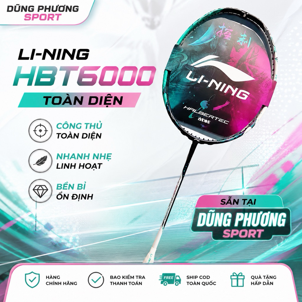 Khung vợt cầu lông hbt6000 4u5 new seal