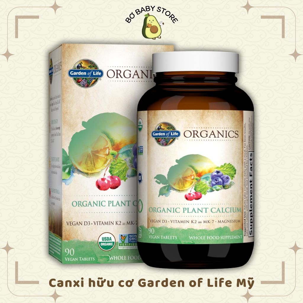 Canxi Thuần Chay Hữu Cơ Garden Of Life Mỹ Giảm Đau Xương Khớp Mỹ