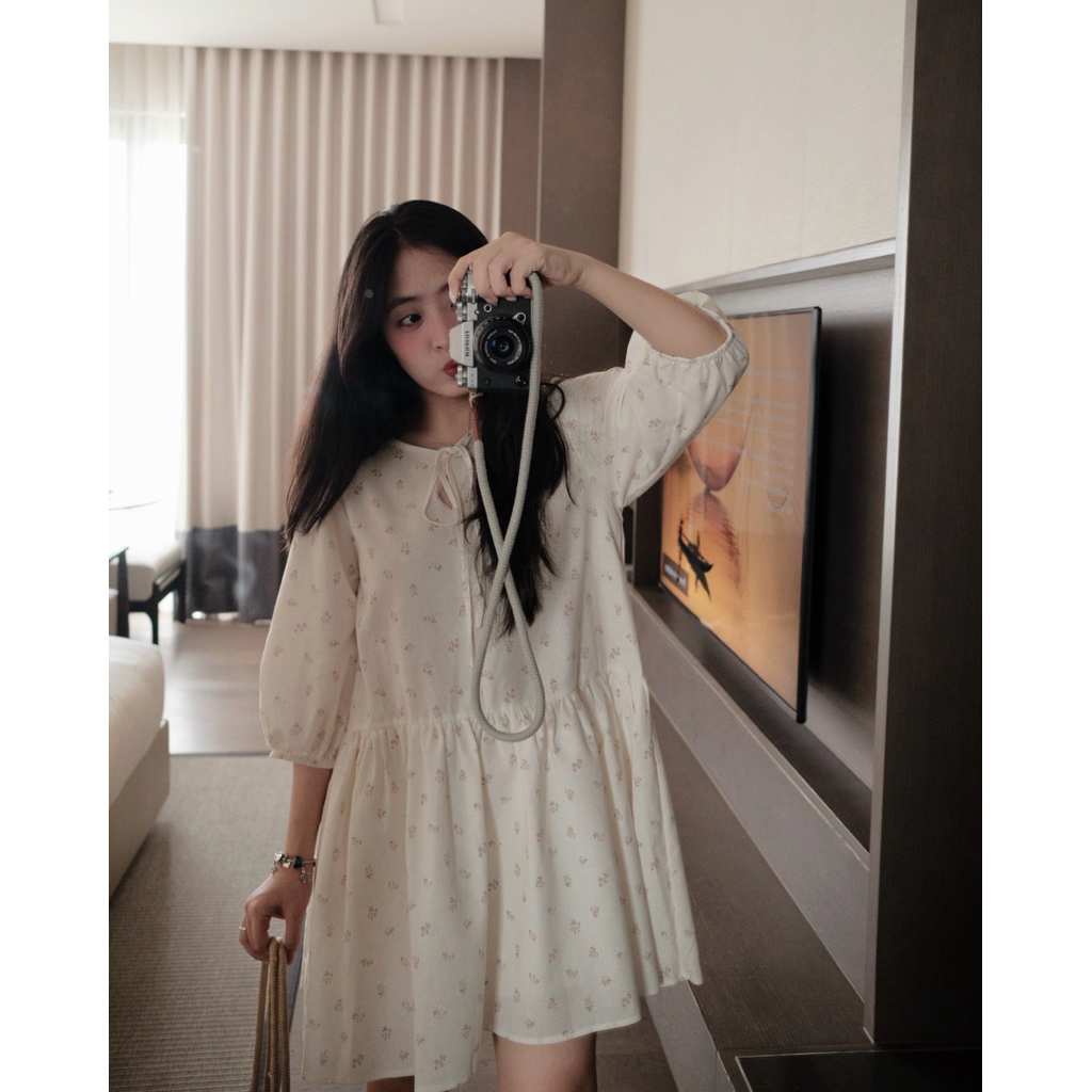 Bloom babydoll - đầm linen hoa nhí babydoll