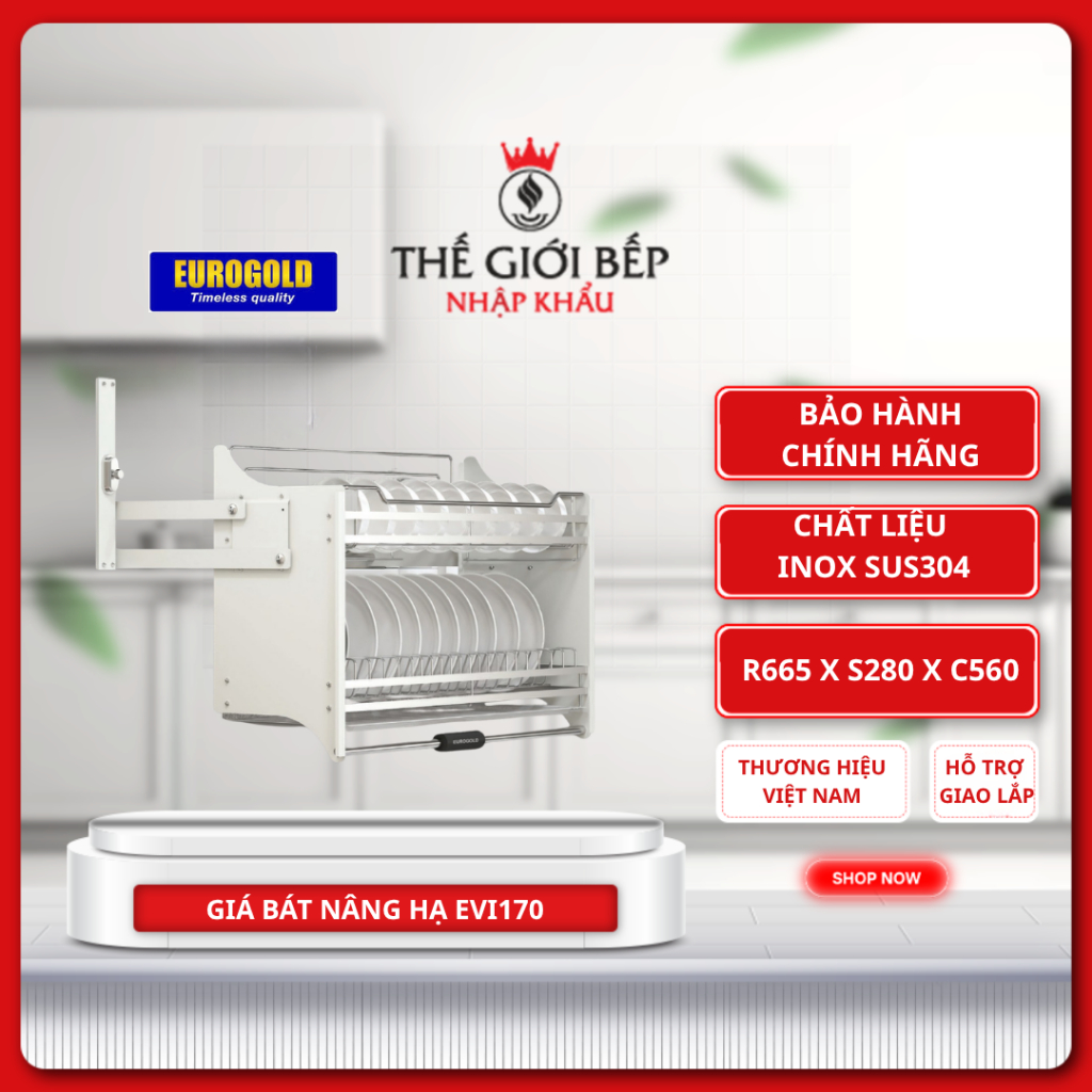 Giá Để Bát Eurogold EVI170W/EVI970W/EVI170 - Thiết Kế Thông Minh, Tiết Kiệm Không Gian Cho Gia Đình