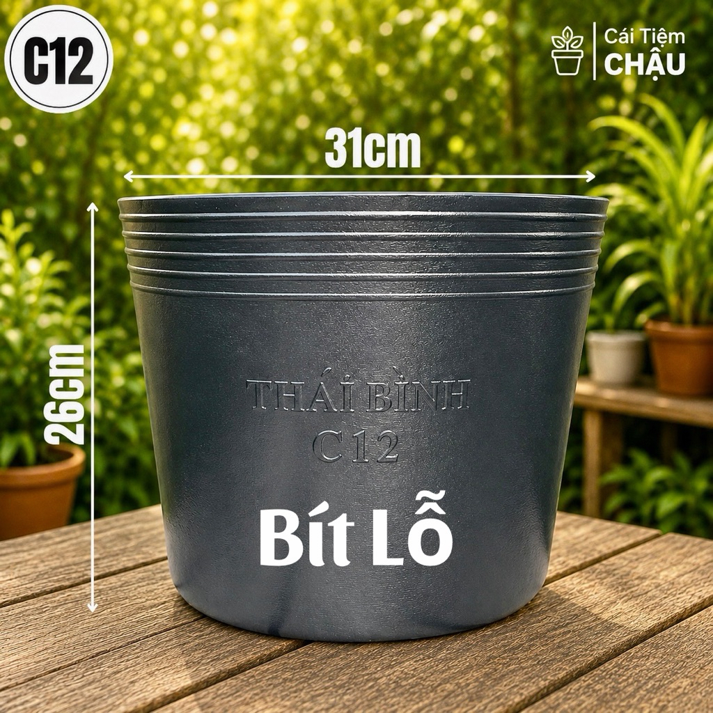 Chậu Nhựa Mềm Bít Lỗ C12 | Chậu bít lỗ trồng sen, nuôi cá,…