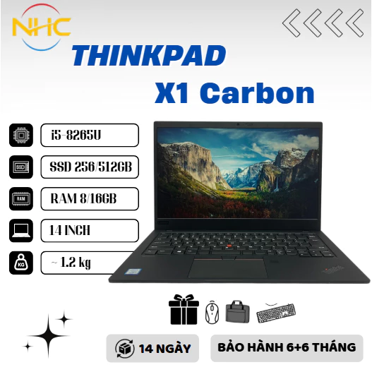 Laptop Giá Rẻ Thinkpad X1 Carbon Gen 7,6,5,4 | I5 – 8350U | Ram 8GB | SSD 256GB