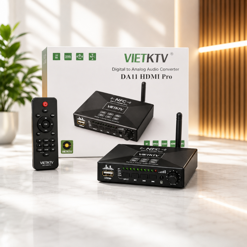 Giải Mã Âm Thanh DA11 HDMI Pro | DAC Karaoke HDMI ARC Optical Bluetooth | Kết Nối TV Cho Amply Dàn K
