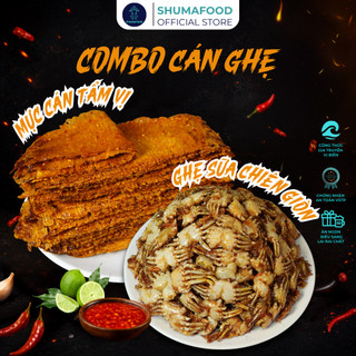 Mực Cán Tẩm Gia Vị 200g ShumaFood, Tặng Ghẹ Sữa Chiên Giòn 230g Snack Ăn Vặt