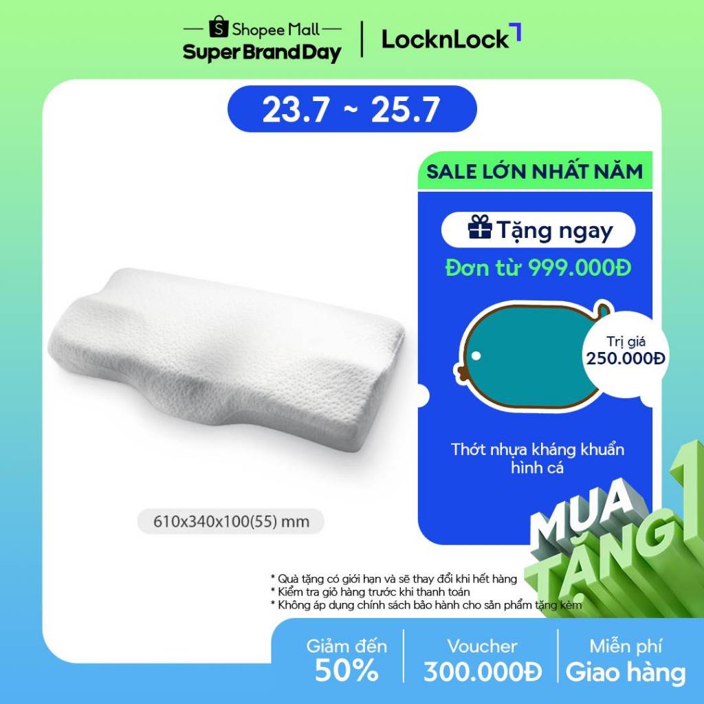 Gối Memory Foam 50D Lock & Lock HLW114