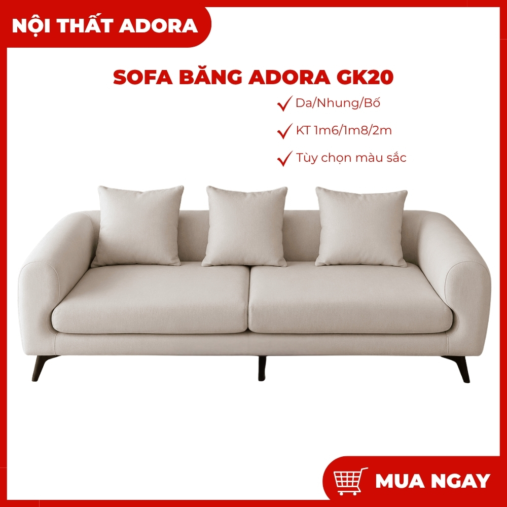 SOFA ADORA 1M6 2 CHỖ CAO CẤP – THIẾT KẾ HIỆN ĐẠI CHO KHÔNG GIAN SỐNG | GK20