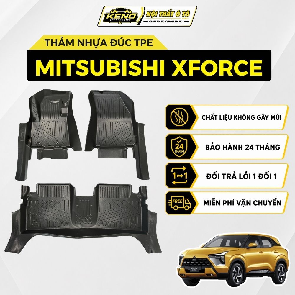 Thảm Lót Sàn Ô Tô MITSUBISHI XFORCE 2024-2026 Tràn Viền, Thảm Lót Sàn TPE Chuẩn Form, Chống Nước, Kh