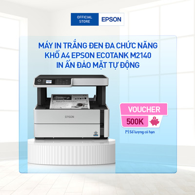 Máy In Trắng Đen Đa Chức Năng Khổ A4 Epson EcoTank M2140 In Ấn Đảo Mặt Tự Động Giúp Tối Ưu Thời Gian