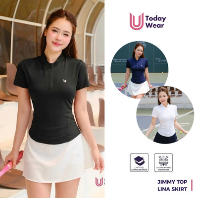 Set đồ tập thể thao nữ áo Jimmy Top mix chân váy Lina Skirt Today U Wear tôn dáng sành điện tự tin cá tính