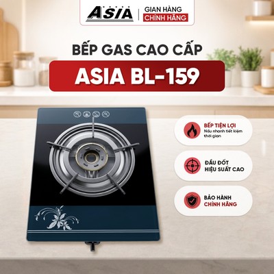 Bếp gas đơn dương kính ASIA BL-159 lửa xanh nhỏ gọn tiết kiệm không gian, bếp ga mini