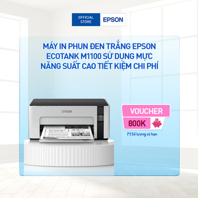 Máy In Phun Đen Trắng Epson EcoTank M1100 Sử Dụng Mực Năng Suất Trang Cao Tiết Kiệm Chi Phí