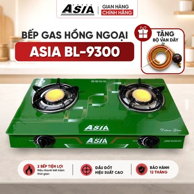 Bếp Ga hồng ngoại ASIA BL-9300 mặt 65, kiếng chống gió tặng kèm bộ van dây tự ngắt an toàn