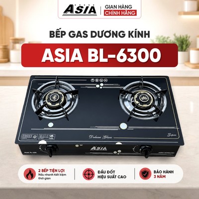 Bếp Ga Đôi Dương Kính ASIA BL-6300DH, Bếp Ga Cao Cấp Bảo Hành 36 Tháng