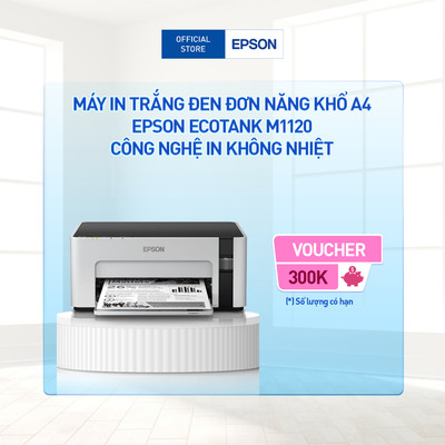 Máy In Trắng Đen Đơn Năng Khổ A4 Epson EcoTank M1120 Tích Hợp Công Nghệ In Không Nhiệt