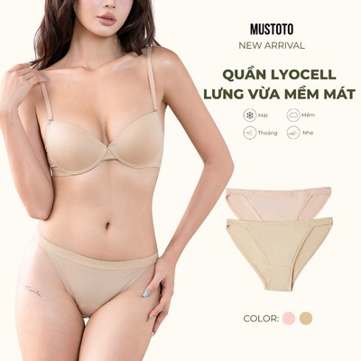 MUSTOTO Quần Lót Nữ Trơn Lưng Thấp Lyocell Mềm Mát Co Giãn Thấm Hút Tốt Dáng Bikini (MQ3901)