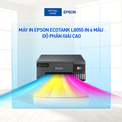 Máy In Epson EcoTank L8050 Thiết Kế Nhỏ Gọn In 6 Màu Mực Độ Phân Giải Cao