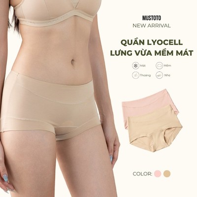 MUSTOTO Quần Lót Nữ Trơn Lưng Vừa Dáng Boxer Lyocell Mềm Mát Co Giãn Thấm Hút Tốt (MQ2801)
