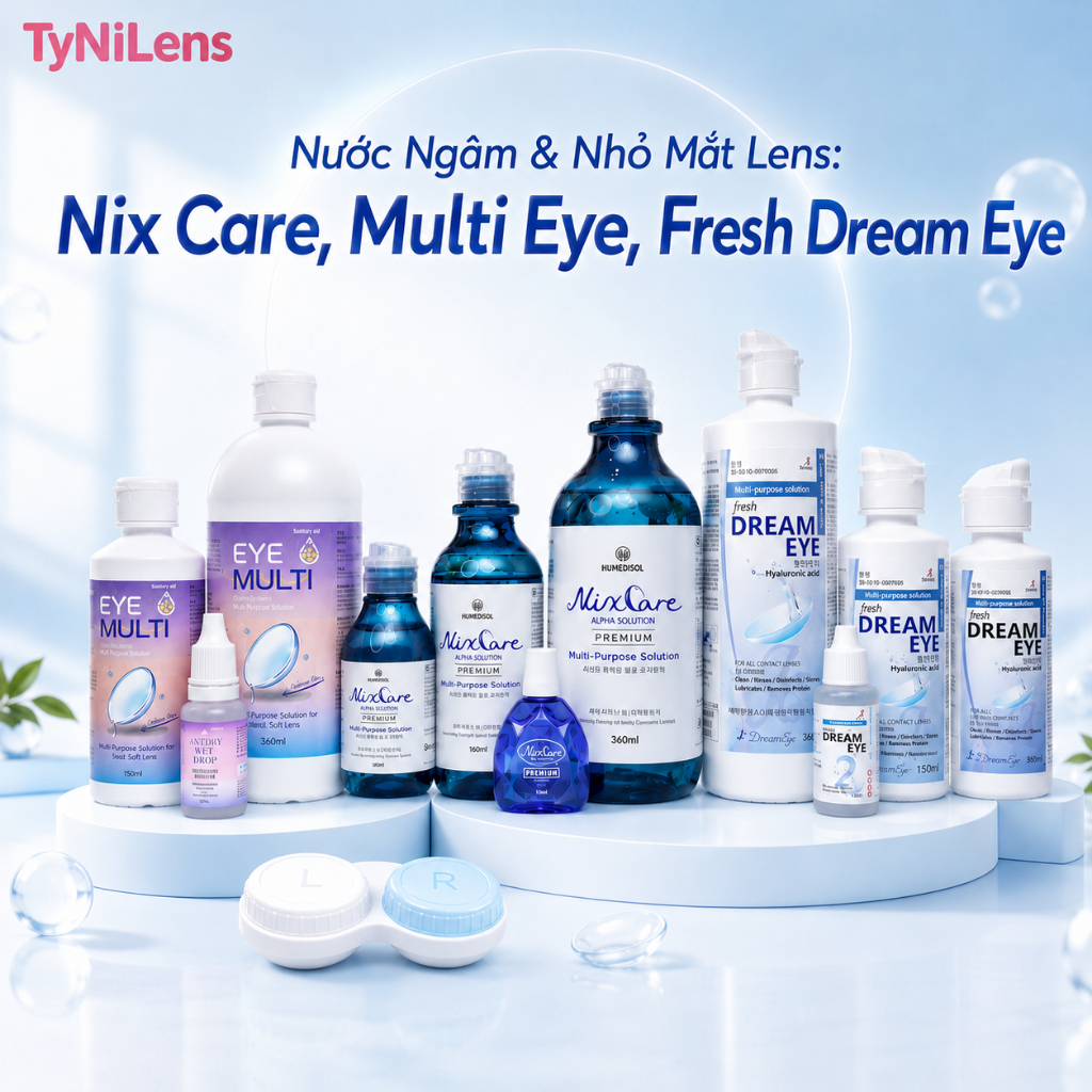 NƯỚC NGÂM, NHỎ MẮT LENS NIX CARE, FRESH DREAM EYE, EYE PLUS MULTI SOLUTION Dung Tích 360ml,160ml, 80