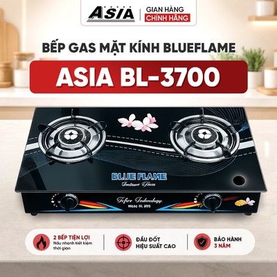 ASIA Bếp gas mặt kính cao cấp BLUEFLAME BL-3700 hàng chính hãng BH 36 tháng lỗi 1 đổi 1