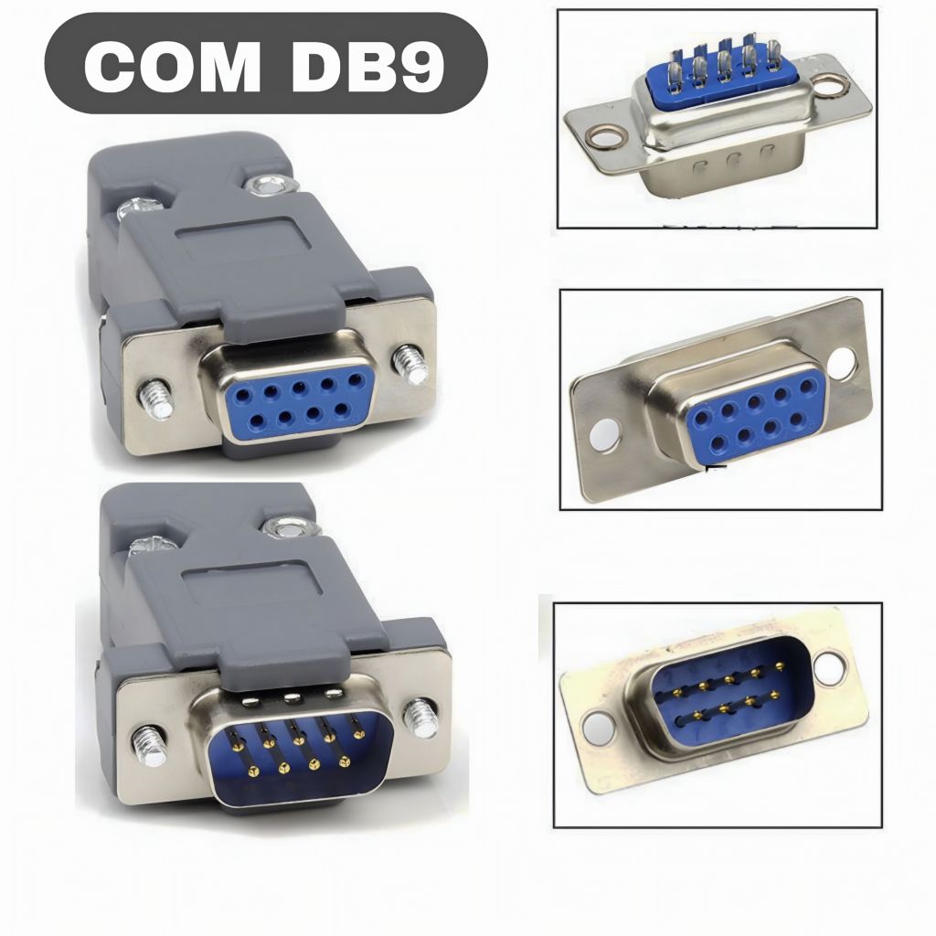 Đầu COM DB9 RS232, Com dp9 loại hàn có cả đực và cái. giá 1 chiếc