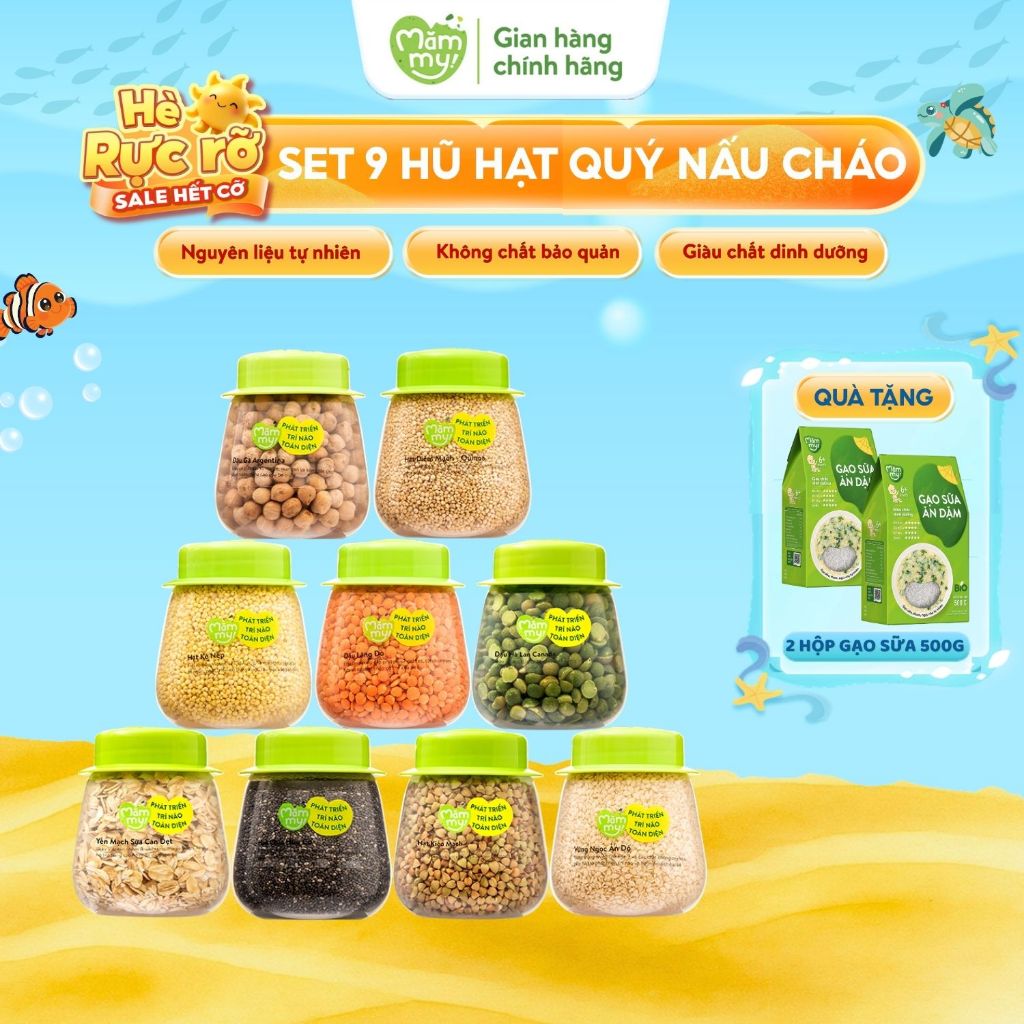 Combo 9 loại hạt ăn dặm Mămmy nhập khẩu chứa nhiều vitamin và dinh dưỡng cho bé cho bé từ 6 tháng
