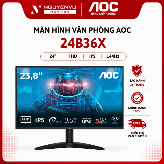 [Full Vat] Màn Hình AOC 24B36X | 25B36X | 27B36X  (FHD/IPS/144Hz/0.5ms) - Bảo Hành 3 Năm