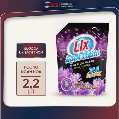 [SVIP] Nước xả làm mềm vải Lix sạch thơm hương ngàn hoa túi 2.2L - 17702