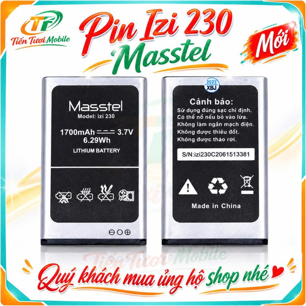 Pin Masstel Izi 230 (Pin mới)