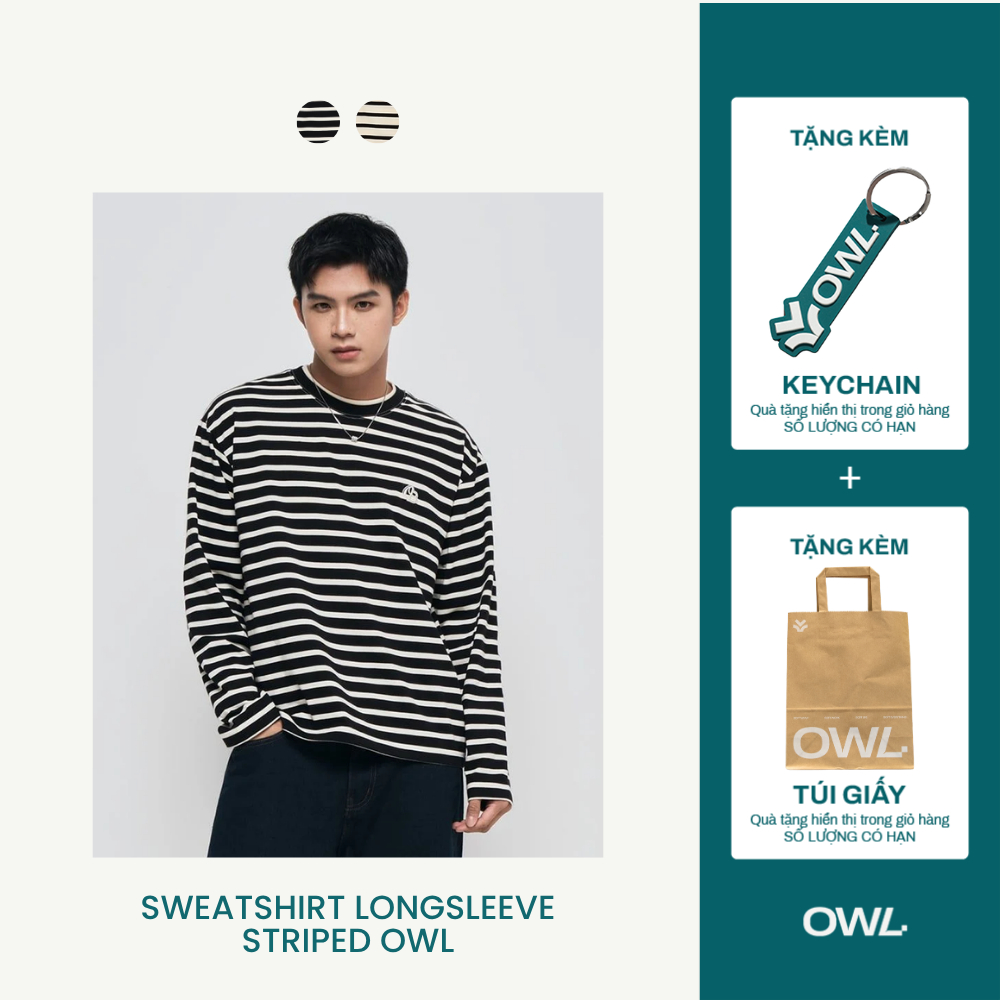 Áo thun dài tay striped longsleeve Owlbrand