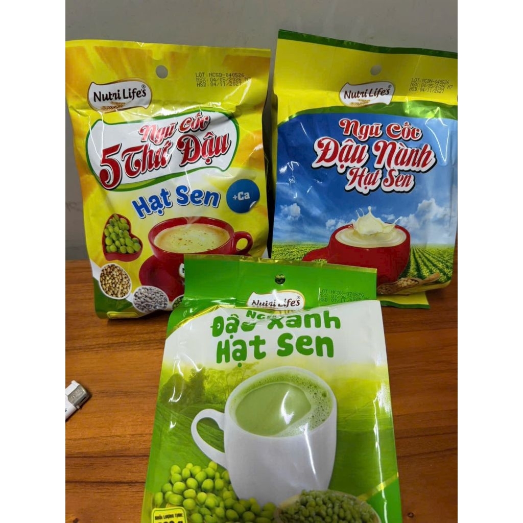 Combo 3 Loại Ngũ Cốc , 5 Thứ Đậu , Đậu Xanh Hạt Sen , Đậu Nành Hạt Sen.
