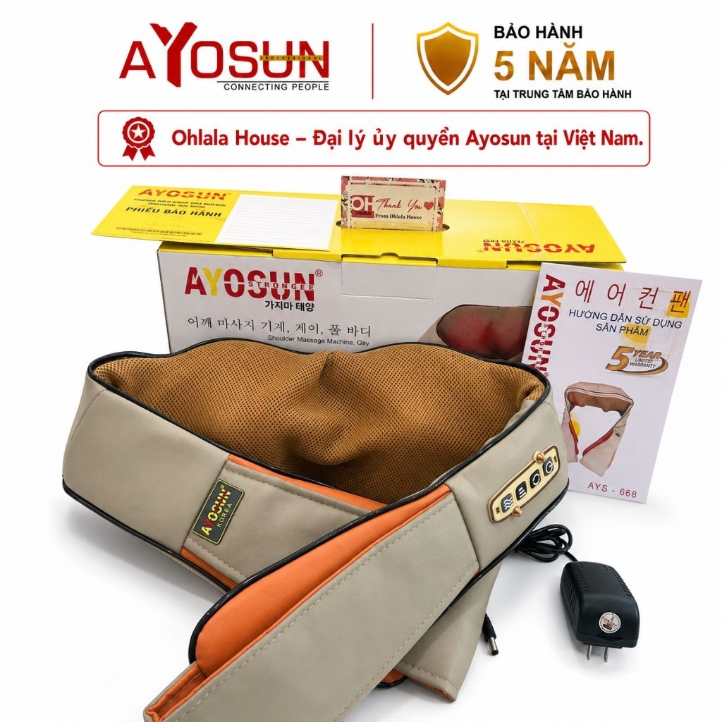 🔥𝐆𝐈𝐀́ 𝐇𝐔̉𝐘 𝐃𝐈𝐄̣̂𝐓🔥𝐂𝐇𝐈́𝐍𝐇 𝐇𝐀̃𝐍𝐆 𝐁𝐇 𝟓 𝐍𝐀̆𝐌🌟Đai đeo Massage Cổ Vai Lưng Gáy Chuyên Sâu 𝗔𝗬𝗢𝗦𝗨𝗡 Hàn Quốc-