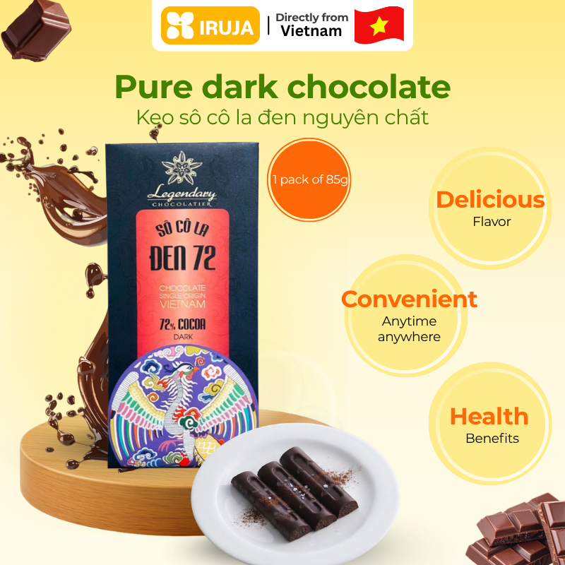 [IRUJA] SOCOLA ĐEN 72% LEGENDARY 85G