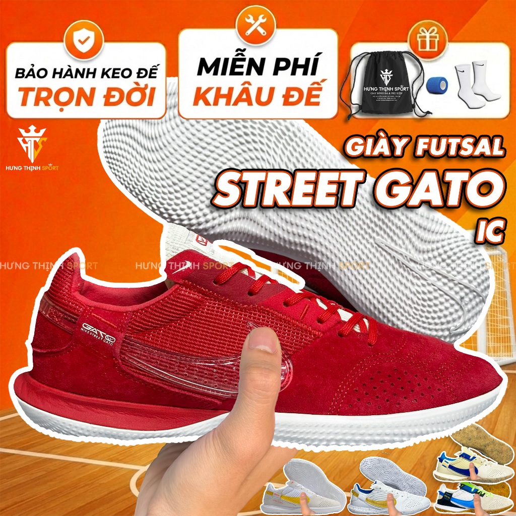 Giày Đá Bóng / Giày Đá Banh STREET GATO IC |IC Futsal  Sân Trong Nhà| Tặng Khâu Đế +BH Keo Đế Trọn Đ