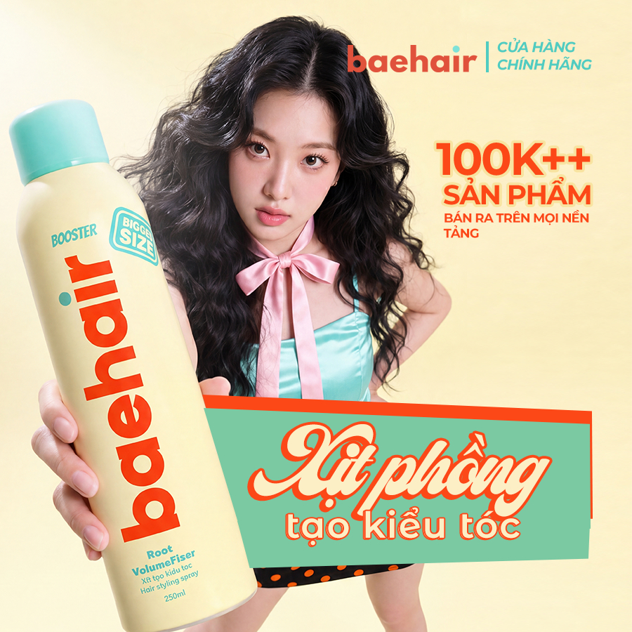 Gôm mềm, tạo phồng tự nhiên Baehair Booster 250ml giúp phồng tóc, giữ nếp uốn & không gây bết cứng t