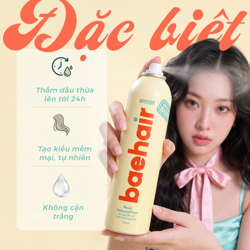 Gôm mềm, tạo phồng tự nhiên Baehair Booster 250ml giúp phồng tóc, giữ nếp uốn & không gây bết cứng tóc | BigBuy360 - bigbuy360.vn