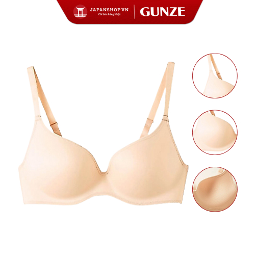 Áo lót nữ không gọng mút mỏng định hình ngực Tuché Gunze Future Bra JB6013H Nội Địa Nhật