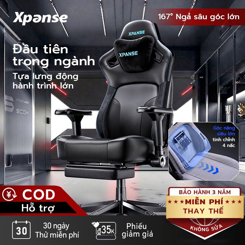 Ghế gaming Xpanse X7 Hệ thống tựa lưng bionic đẩy chuẩn xác động thái, ghế công thái học ghế tựa lưng ghế làm việc