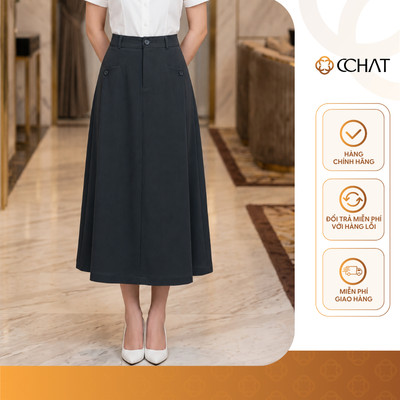Chân Váy 𝐂𝐂𝐇𝐀𝐓 Dáng Xòe Indis Khóa Kéo Trước Chất Liệu Chống Nhăn Cao Cấp 16CDS2041XT