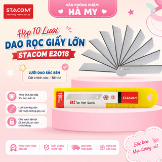 Hộp 10 Lưỡi Dao Rọc Giấy Lớn - Stacom E2018