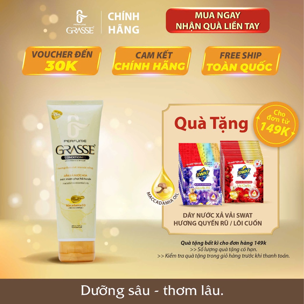 GRASSE - Dầu Xả Nước Hoa Pháp 215ml Nuôi Dưỡng Và Bảo Vệ Tóc Giúp Từng Sợi Tóc Chắc Khoẻ Ngay Từ Bên