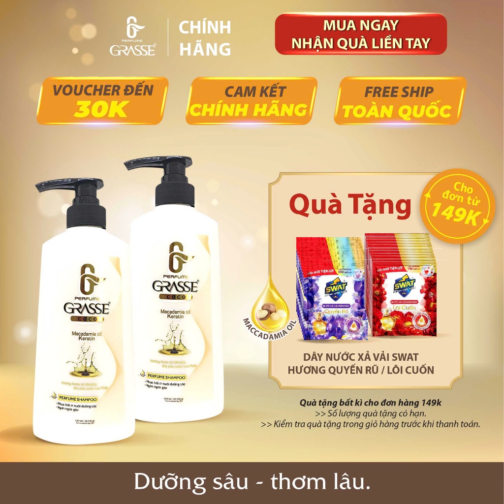 GRASSE - COMBO 2 Chai Dầu Gội Nước Hoa 620ml
