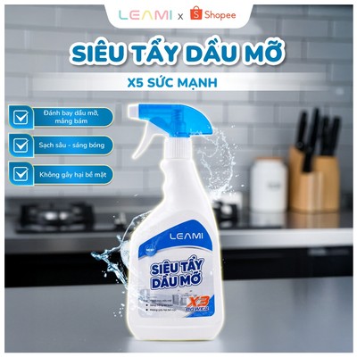 [QUÀ TẶNG] Xịt Tẩy Dầu Mỡ, Xịt Tẩy Đa Năng Leami 450ml Làm Sạch Các Vết Bẩn, Dầu Mỡ Trên Mọi Bề Mặt