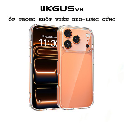 Ốp Lưng LikgusVN Trong Suốt Viền TPU Chống Sốc Lưng PC Cứng Chống Ố Vàng Cho IP 11-16-17 AIR-Pro-Promax