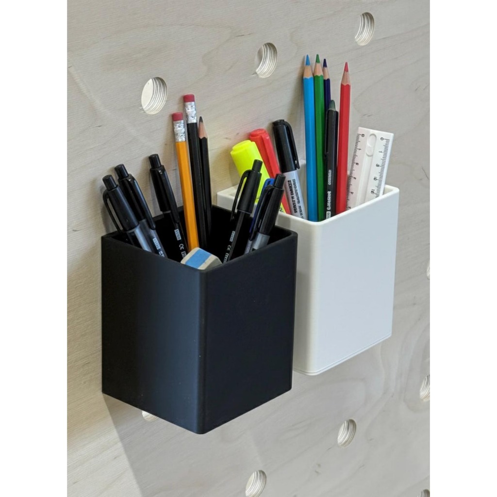 Minimalist Pegboard Organizer Cup – Hidden Mount – 3D Printed Add-on