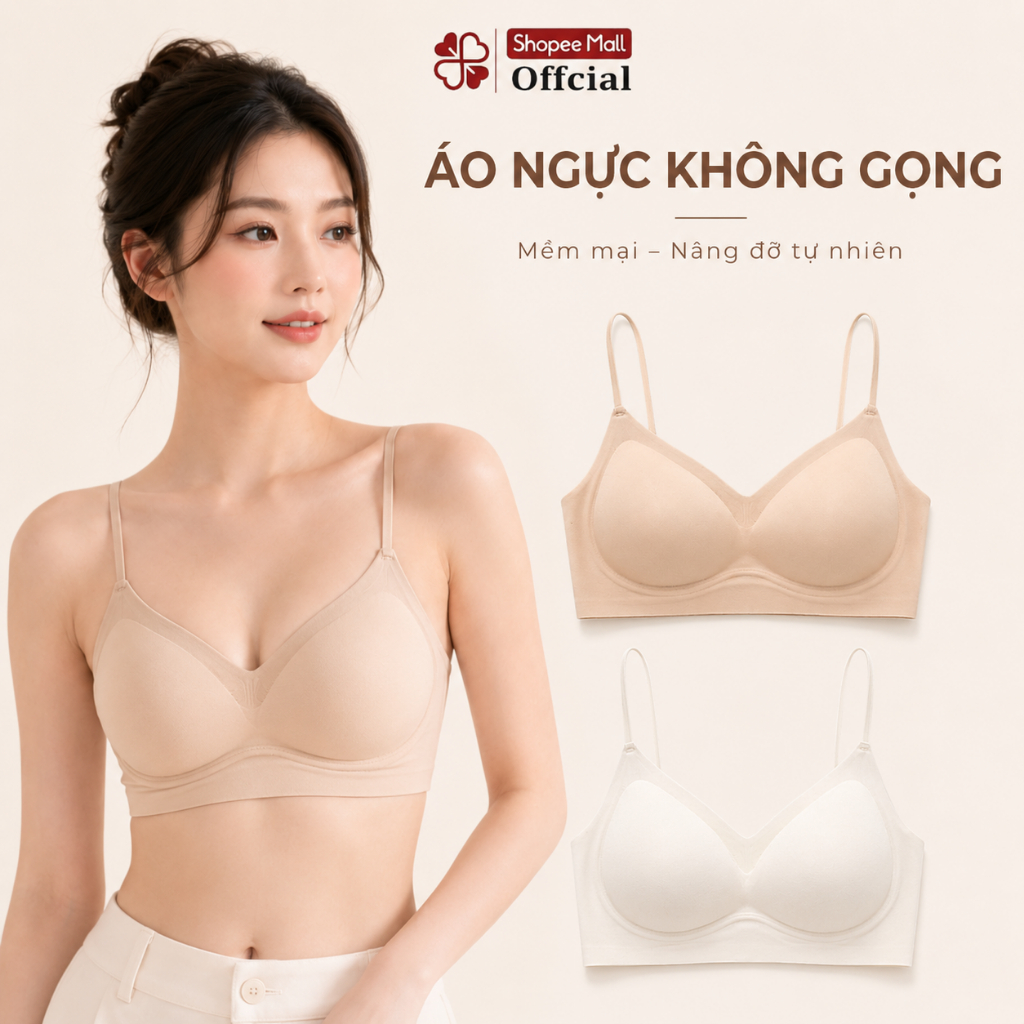 [HỎA TỐC HCM] Áo Bra Mút Mỏng 0.8 cm Định Hình Ngực, Áo Ngực Che Mỡ Lưng Không Lộ Cài - A08